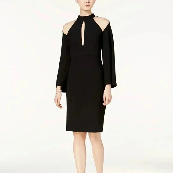 Bardot Mock-neck Cold-shoulder Cut Out Sheath Dress Size 4 XS - Picture 11 of 11